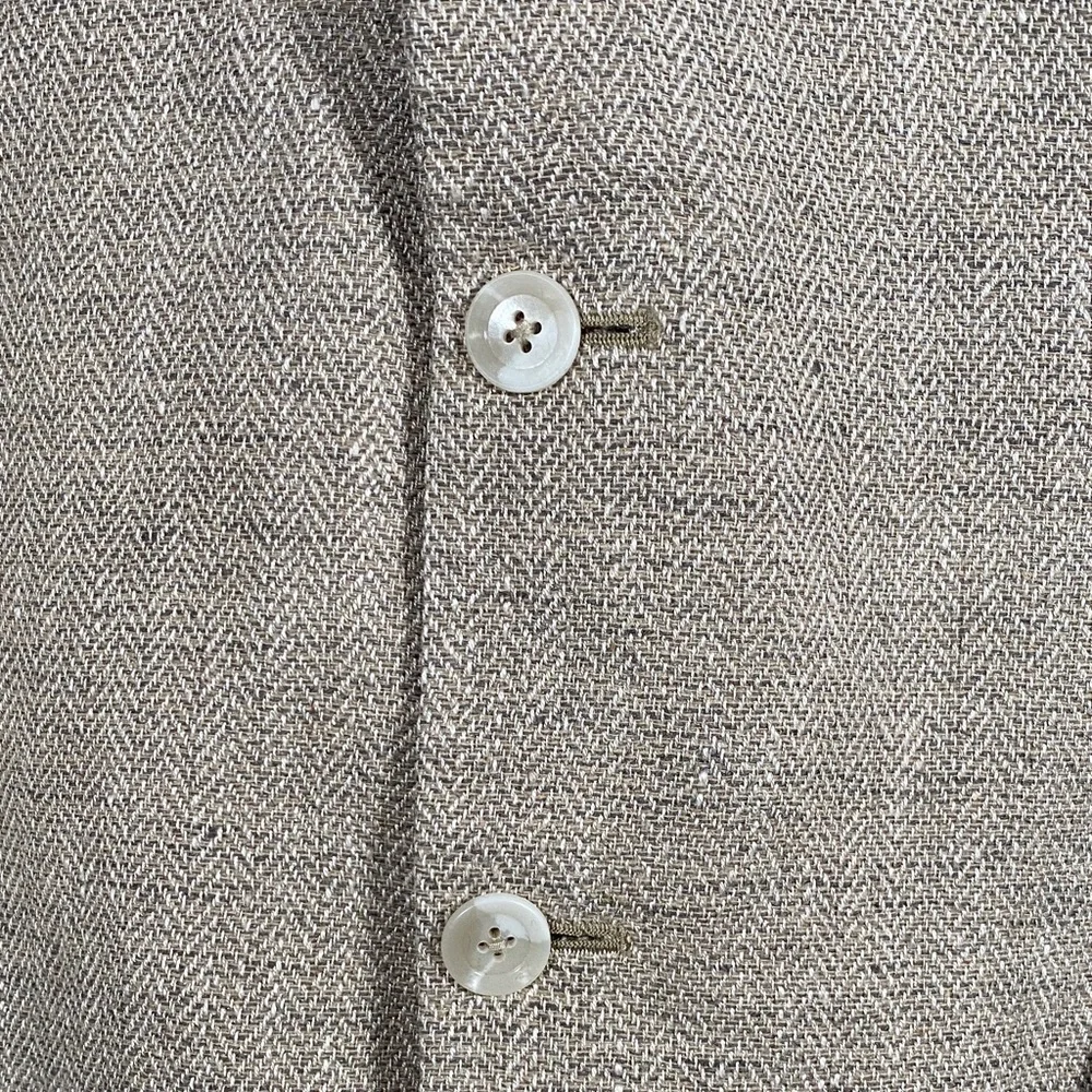 Stafford Men’s 42R Beige Herringbone Blazer Jacket Two Button Classic Sport Coat